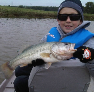 Mark Levock's son holds one of his best of the day at Ferris Triple J Ranch.